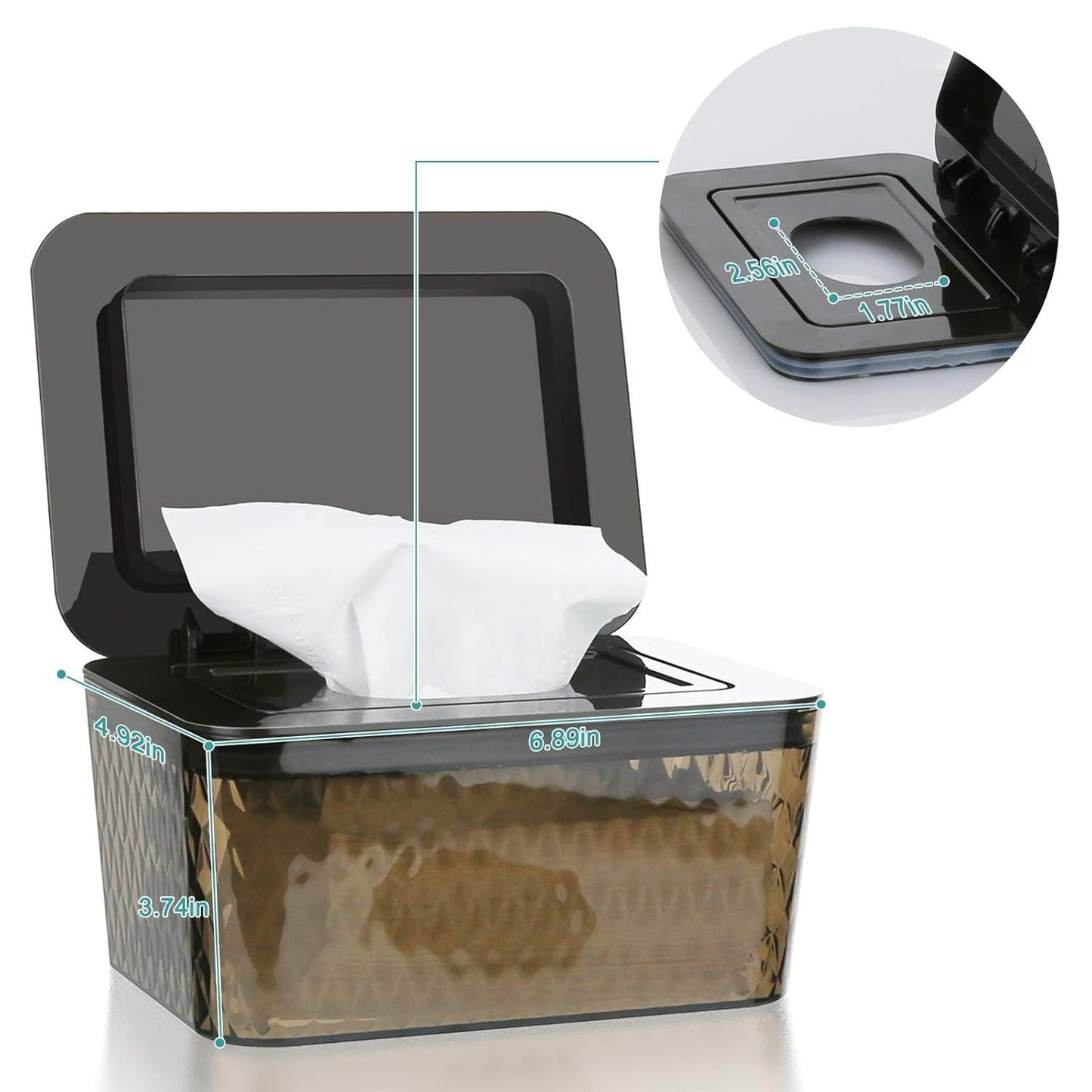 Wipes Dispenser, One-Handed Operation Wipe Holder for Baby & Adult, Seal-Designed Wipes Container for Bathroom Keep Diaper Wipes Fresh