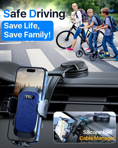 2026 Ultimate Car Phone Holder Mount Bendable & Adjustable Aluminum Arm Cell Phone Holder for Car Dashboard Windshield Phone Stand for iPhone 17 16 15 14 Pro Max Samsung Pickup Truck