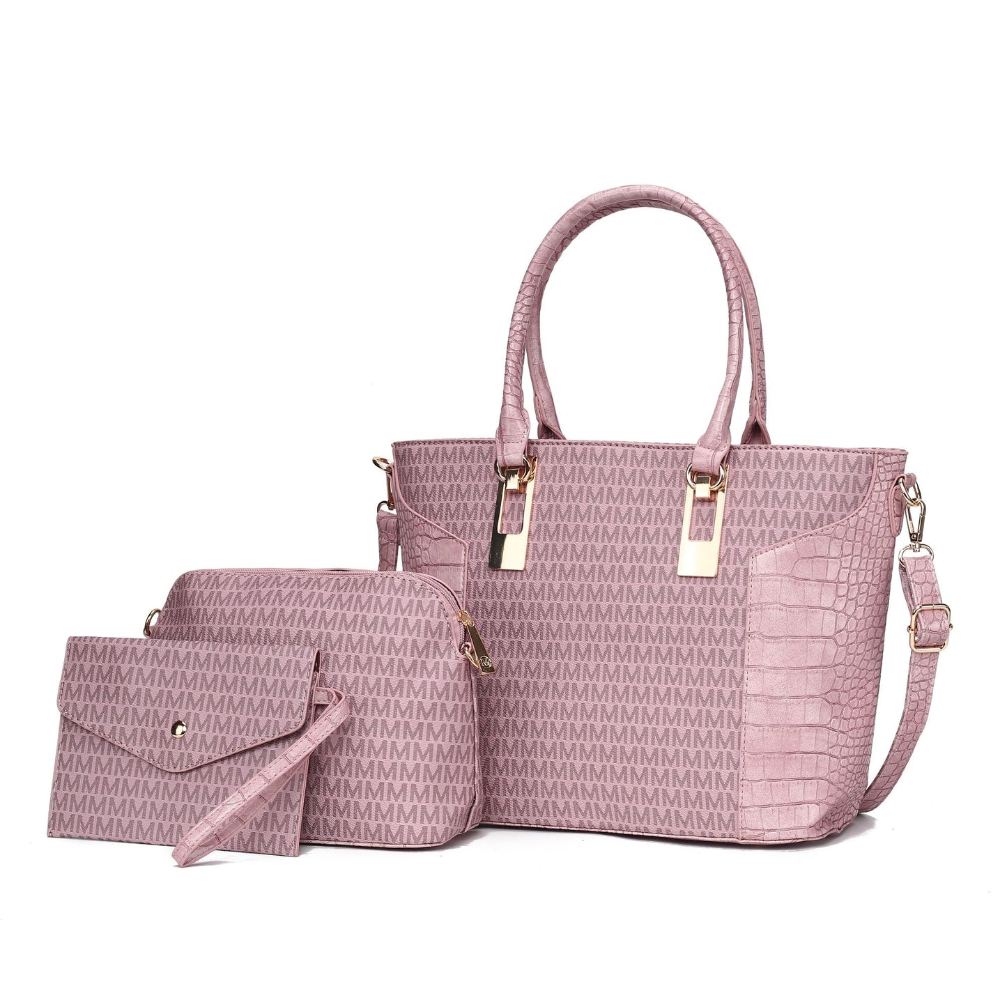 MKF Collection Shonda 3PC Tote with Cosmetic Pouch & Wristlet by Mia k