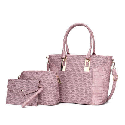 MKF Collection Shonda 3PC Tote with Cosmetic Pouch & Wristlet by Mia k