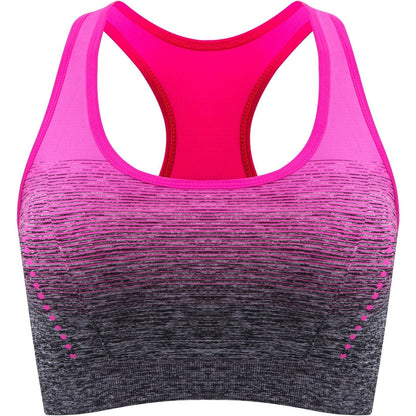 1pc/2pcs/3pcsMedium Support Two Tone Racer Back Sports Bra, Fitness Workout Running Yoga Bra