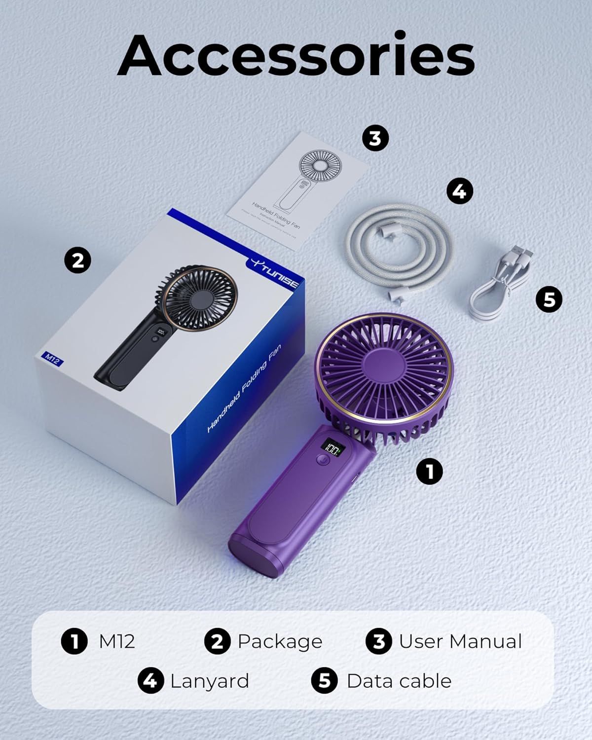 Portable Handheld Fan, Portable Fan Rechargeable, 4000mAh, 180° Adjustable, 6 Speed Wind, Display Electricity in Real Time, USB Rechargeable Foldable F an, Quiet Personal Fan as Power Bank