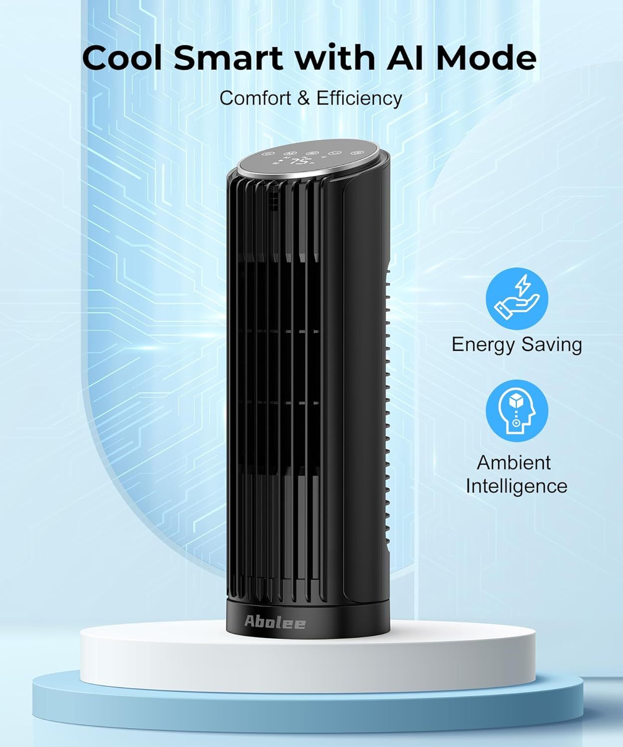 Tower Fan, 23ft/s Desk Fan with Remote, 70° Oscillating, Standing Table Fan with 4 Speeds, 4 Modes, 12Timer, 2026 New 13'' Bladeless Fan for Bedroom Office, Home