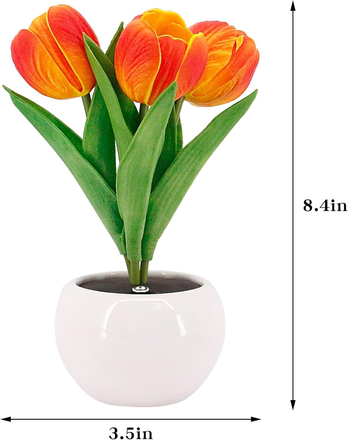 Tulip Lamp - LED Replica Tulip Table Lamp with Flower Vase for Desktop Decoration. Suitable for home, living room, desktop decoration, holiday gifts, atmosphere decoration lamps. Powered by USB