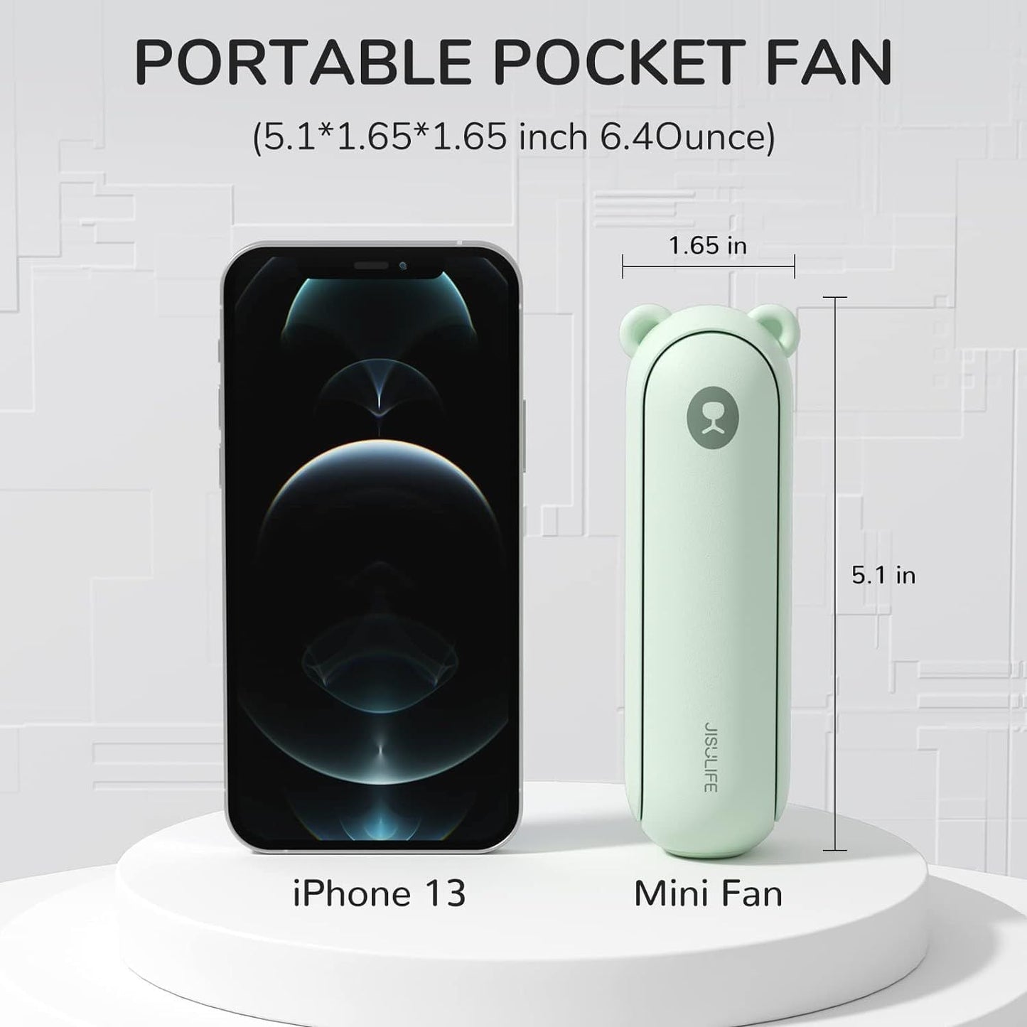 Handheld Fan with 4500 mAh Powerbank Max 37 Hours Runtime, Pocket Portable Battery Operated or USB Powered Folding Personal Fan, 3 Speeds, Gifts for Women Men Kids Gift for Festival