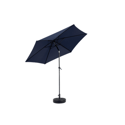 9FT Outdoor Patio Umbrella,Outdoor Table Umbrella with 6 Sturdy Ribs, Push Button Tilt and Crank,Yard Umbrella, Market Umbrella for Deck, Backyard, Pool (Base Not Included),Navy Blue