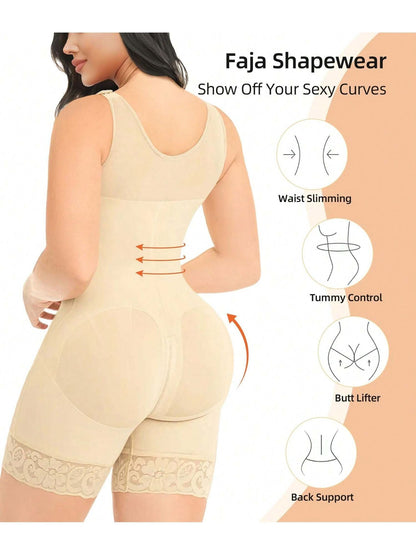 Fasjrixa Fajas Colombianas Shapewear for Women Tummy Control Post Surgery Full Body Shaper Butt Lifter with Zipper Crotch,corset tops for women,fajas colombianas moldeadoras
