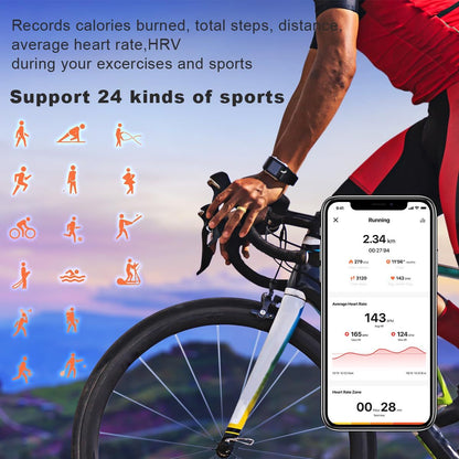Smart Ring Health Tracker - Fitness Sleep Heart Rate Blood Oxygen Tracker Smart Ring For Men And Women,IP68 Waterproof Level Bluetooth Fitness Tracker Rings Family Care