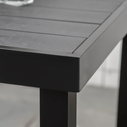 Patio Dining Table 4 Rectangular Aluminum Outdoor Garden Lawn Backyard Black