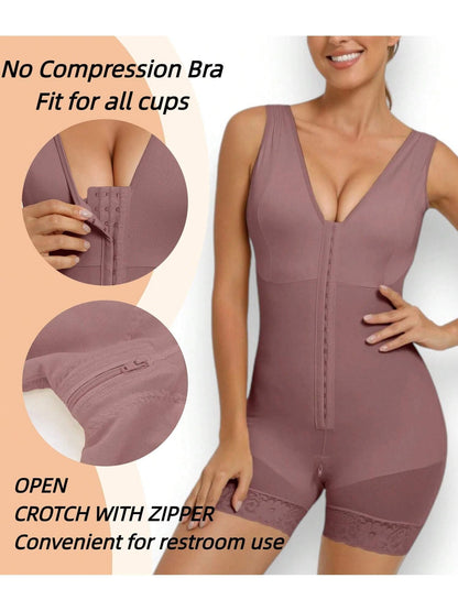 Fasjrixa Fajas Colombianas Shapewear for Women Tummy Control Post Surgery Full Body Shaper Butt Lifter with Zipper Crotch,corset tops for women,fajas colombianas moldeadoras