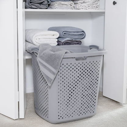 2.5 Bushel Extra Large Plastic Laundry Hamper, Soft Silver, Adult / Tween