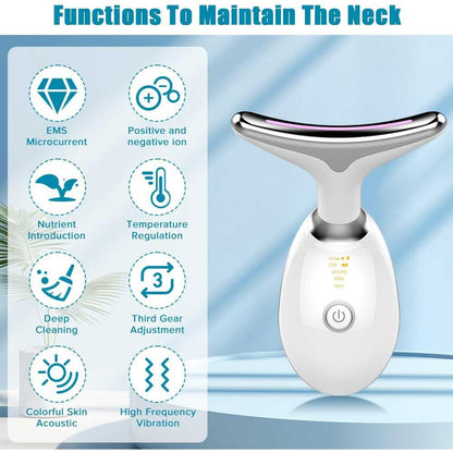 Neck Face Massager Face Sculpting Tool 3 Colour Modes and Vibration for Facial Massager for Double Chin