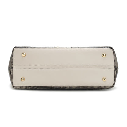 MKF Collection Phoebe Faux Crocodile Embossed Vegan Leather Women Tote with Wristlet Wallet Bag by Mia k