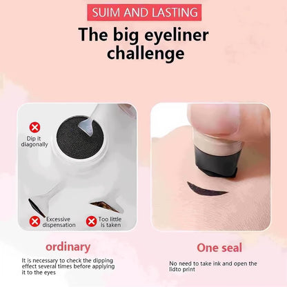 Winged Eyeliner Stamp Pen Dual Head Rotating Design, Quick-Dry, Long-Lasting, Smudge-Proof for Easy Cat Eye (1#/Black)