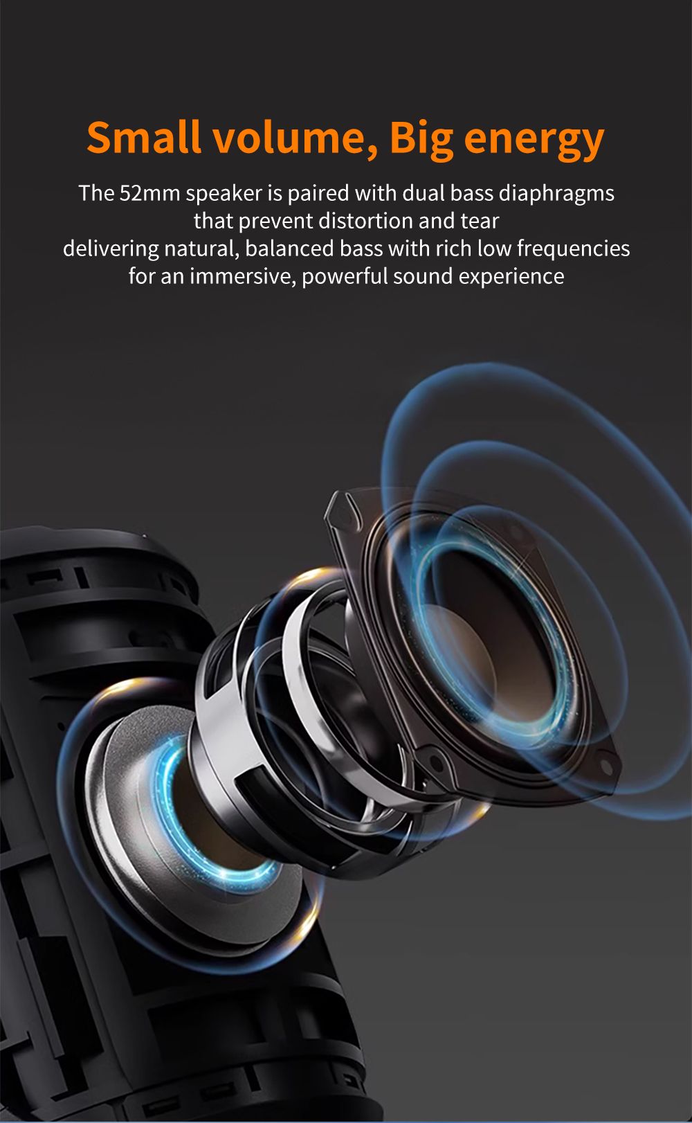 Cyboris S1 High Quality Portable Mini Waterproof Bluetooth Speaker, Wireless V5.4 Outdoor TWS Stereo Sporting Speakers 15W Loud Stereo Soundbox