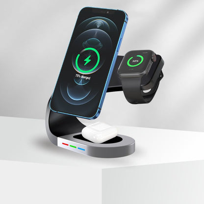 Wireless Charging Station; 3 In 1 Magnetic Fast Charging Wireless Charger Stand For Iphone 14/13/12/11/Pro/X/Max/XS/XR/8/Plus; IWatch7/6/5/4/3/2/SE Airpods 3/2/Pro