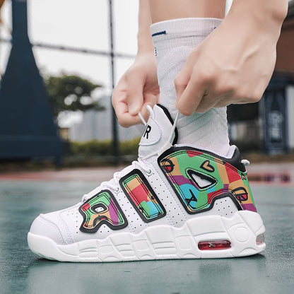 New men's and women's trend fashion personality basketball sneakers fashion match men's sneakers 5 colors