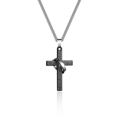 Light Wind Titanium Steel Cross Necklace Sweater Chain Cold