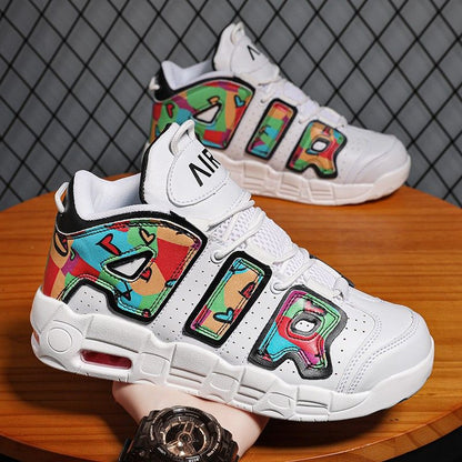 New men's and women's trend fashion personality basketball sneakers fashion match men's sneakers 5 colors
