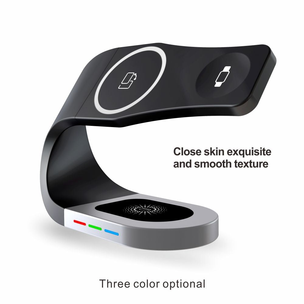 Wireless Charging Station; 3 In 1 Magnetic Fast Charging Wireless Charger Stand For Iphone 14/13/12/11/Pro/X/Max/XS/XR/8/Plus; IWatch7/6/5/4/3/2/SE Airpods 3/2/Pro
