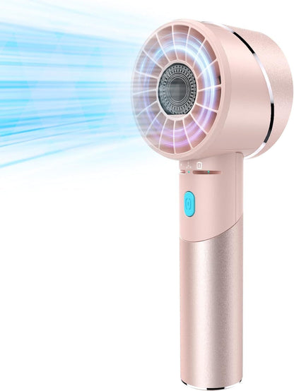 Handheld Fan, Mini Small Portable Turbo Fan, Rechargeable with 4 High Speeds Personal Fans, Max 16H Runtime, For Travel, Office, Outdoor -