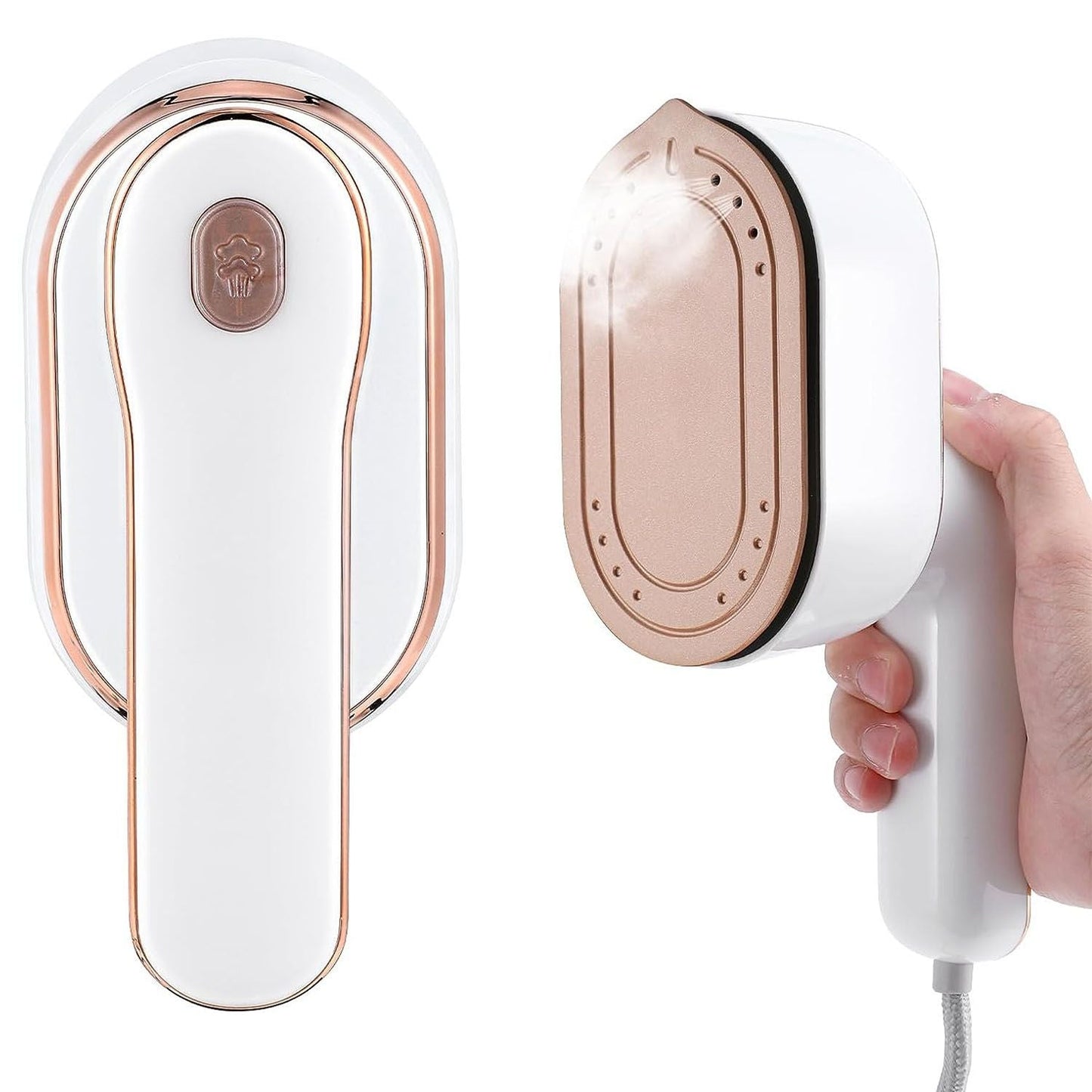 1000W Portable Handheld Steamer for Hang Flat Ironing Travel Garment Steamer with 180° Rotatable Handle 10S Fast Heating Clothing Wrinkles Remover for Home Office Travel