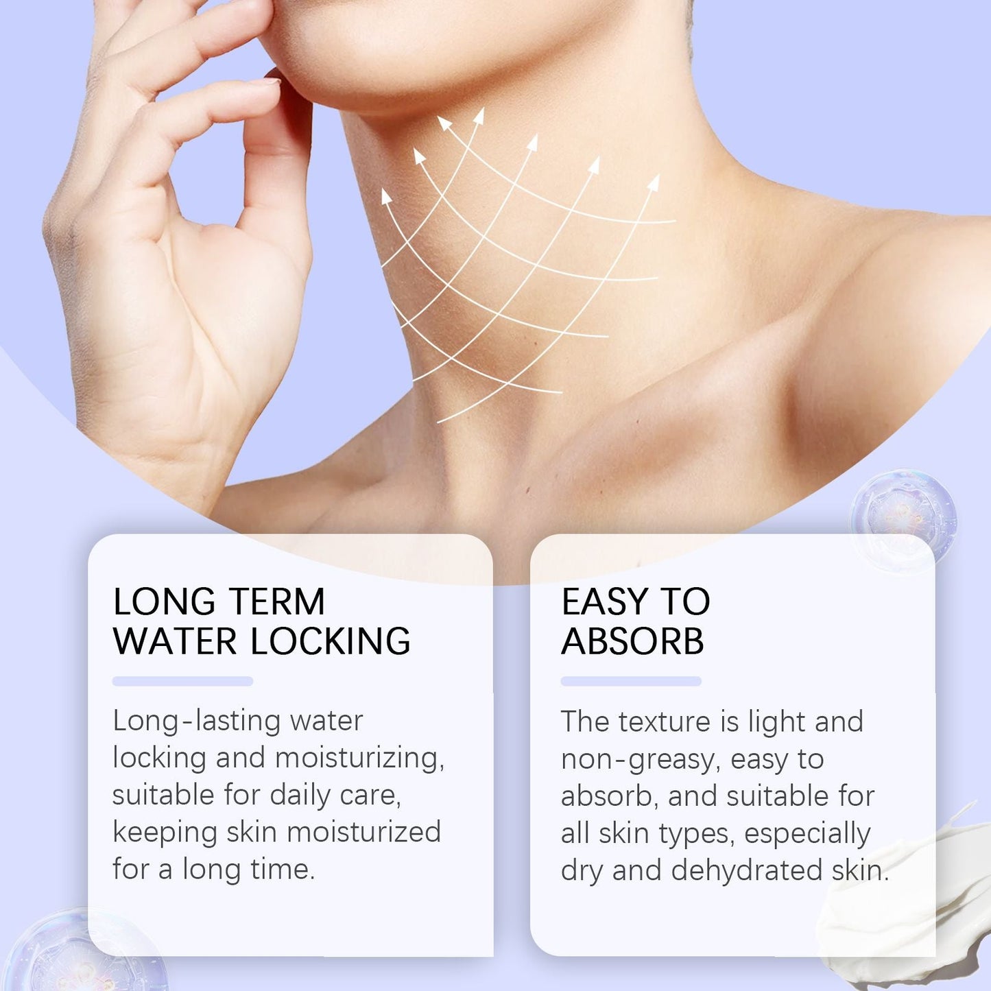 OUHOE Neck Skin Care Cream, Moisturizing And Firming Neck Skin Moisturizing And Refreshing Skin Care Cream