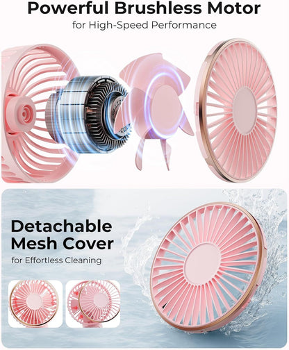 Portable Handheld Fan, Portable Fan Rechargeable, 4000mAh, 180° Adjustable, 6 Speed Wind, Display Electricity in Real Time, USB Rechargeable Foldable F an, Quiet Personal Fan as Power Bank