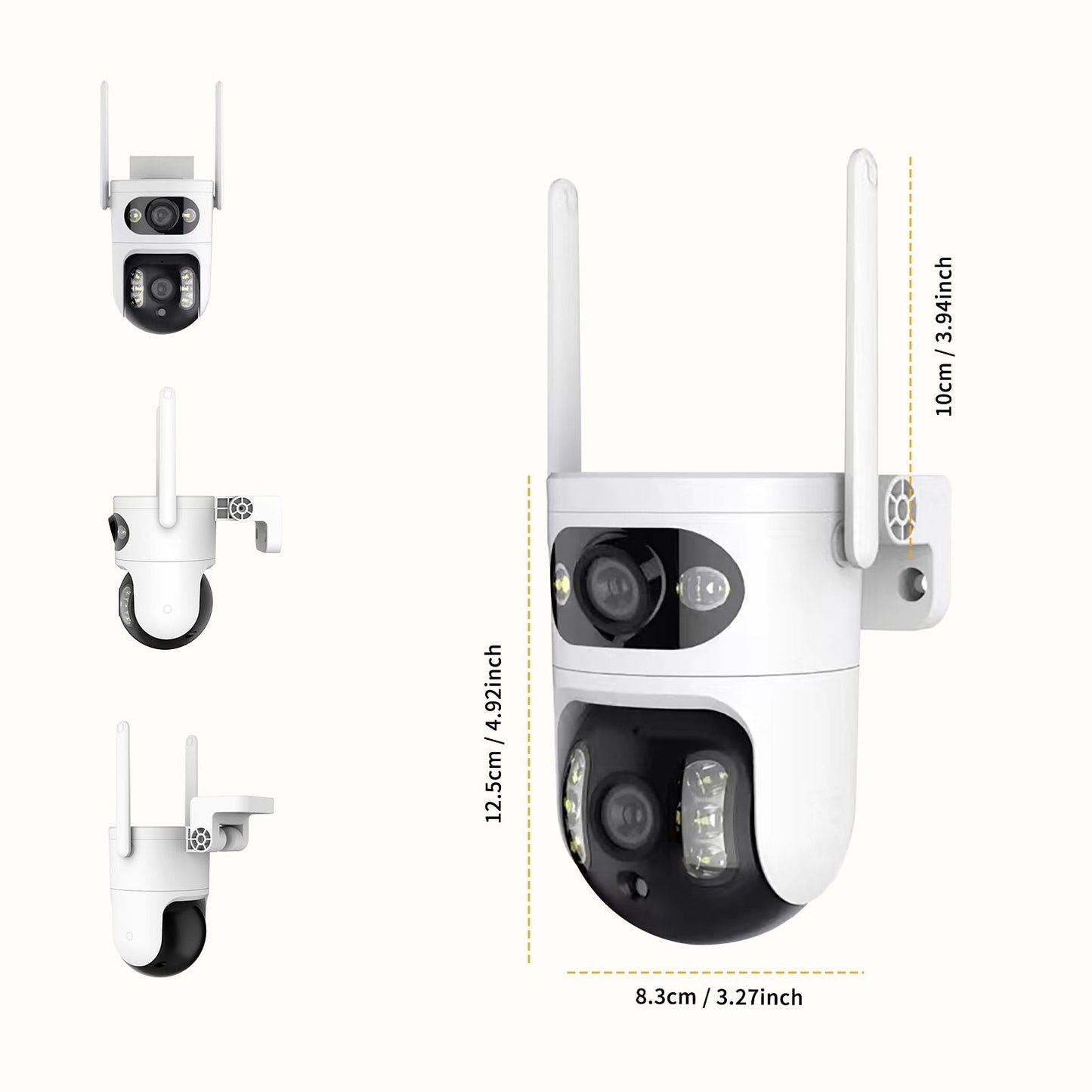 Dual eye gun ball linkage monitoring camera, panoramic+detail dual camera, high-definition security more comprehensive