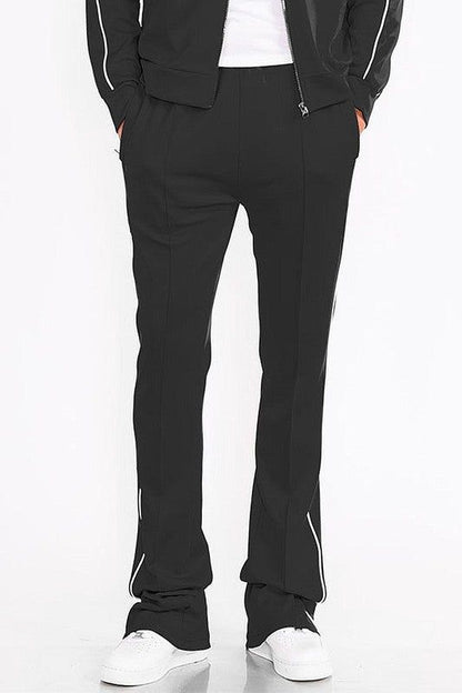 Men's Side Pipe Stacked Flare Trousers for Trendy Urban Style