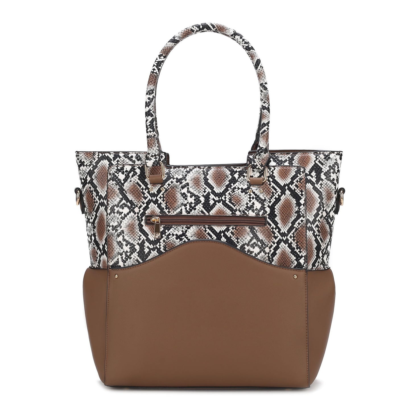 MKF Collection Iris Snake Embossed Vegan Leather Women Tote Bag with matching Wristlet Pouch by Mia k