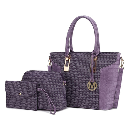 MKF Collection Shonda 3PC Tote with Cosmetic Pouch & Wristlet by Mia k