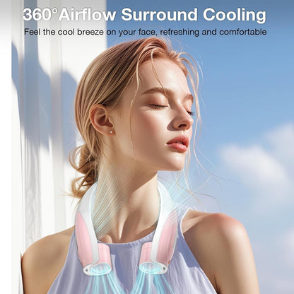 Neck Fan, 6 Speeds Adjustable Portable Personal Fan Rechargeable, Faster Cooling Wearable Fan, Ultra Quiet for Home, Office, Travel, Outdoor