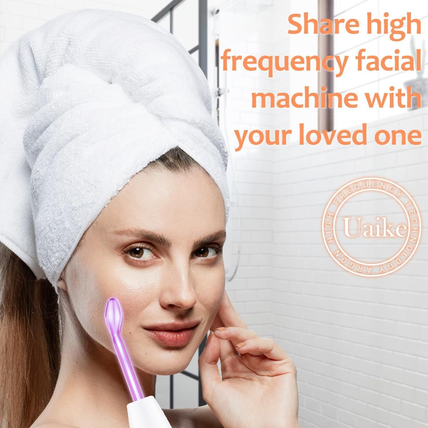 High Frequency Wand 'C Violet Portable Skin Therapy Machine for Anti-Aging - Skin Tightening - Wrinkle Reducing - Dark Circles - 4 in 1