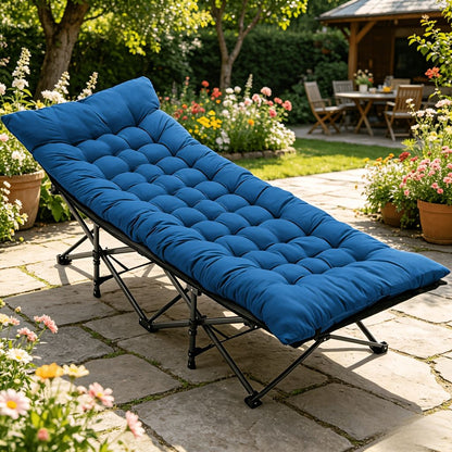 Foldable camping bed with mattress, sturdy and durable folding bed