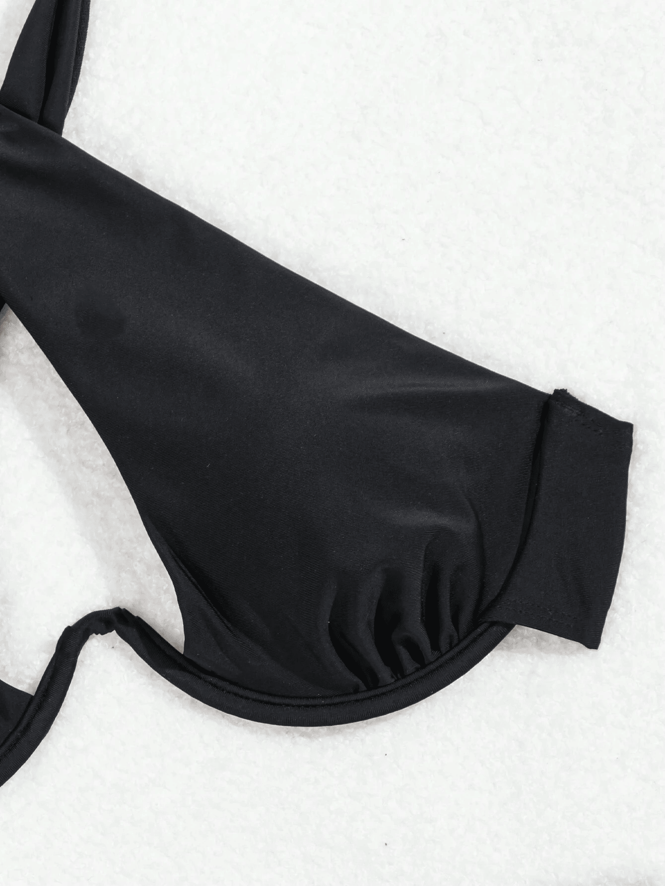 Women's black sexy  two-piece quick-dry fabric bikini swimwear