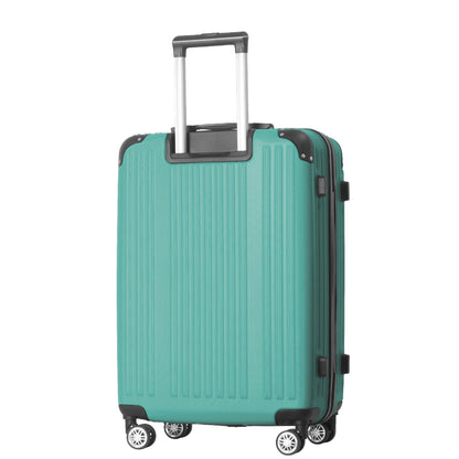 3-Piece Lightweight ABS Hardshell Luggage Set (20", 24", 26") in Fresh Green with Spinner Wheels, TSA Lock, and Adjustable Telescopic Handle - Durable Travel Suitcases
