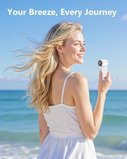 Portable Handheld Mini Fan, 6 Gear Wind, Hand Small Travel Personal Held Fans, Rechargeable Turbo Fan, Gifts for Women Men, for Camping Vacation Outdoor