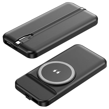 10000mAh 22.5W Magnetic Wireless Power Bank PD Fast Charging Portable Charger with Built-in Type-C Cables 15W Wireless Charging