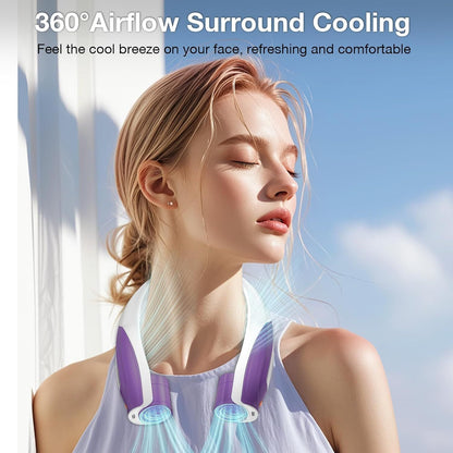 Neck Fan, 6 Speeds Adjustable Portable Personal Fan Rechargeable, Faster Cooling Wearable Fan, Ultra Quiet for Home, Office, Travel, Outdoor