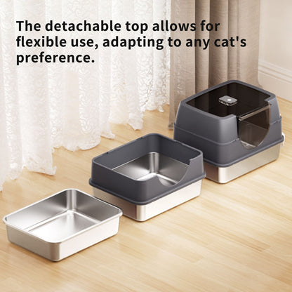 Galaxy stainless steel cat litter box, sturdy, durable, easy to clean, odorless, non stick to sand, a choice for cross-border quality