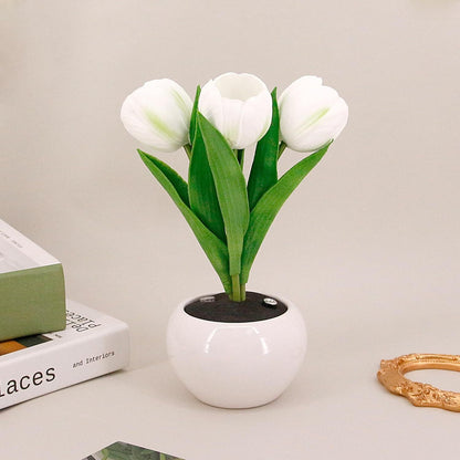 Tulip Lamp - LED Replica Tulip Table Lamp with Flower Vase for Desktop Decoration. Suitable for home, living room, desktop decoration, holiday gifts, atmosphere decoration lamps. Powered by USB