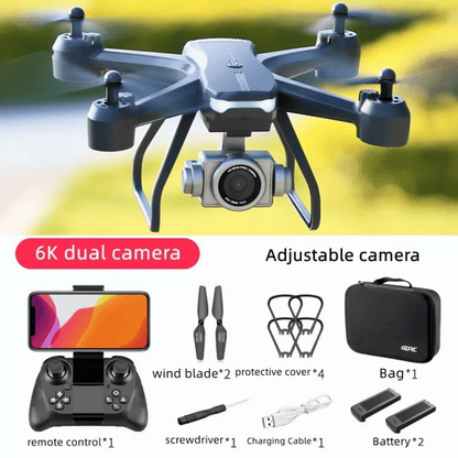 2026 Professional Drone 6K HD Dual Camera Wifi FPV Portable RC Quadcopter 2 BATTERY,Drones suitable for adults/beginners.Logistics is randomly sent by UPS/UNI/USPS/.GOFO