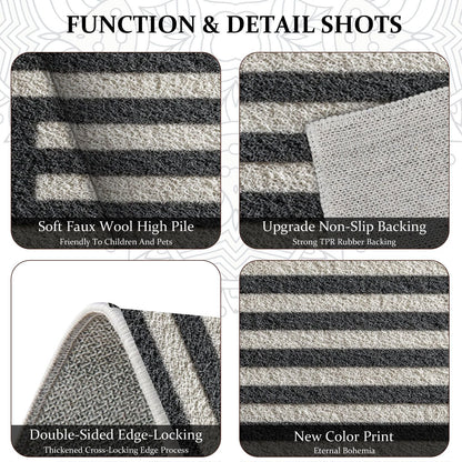 Three-piece kitchen rug set, non-slip and washable, abstract pattern kitchen hallway rug, soft and comfortable, suitable for sinks, floors, entrances, hallways and bathrooms.