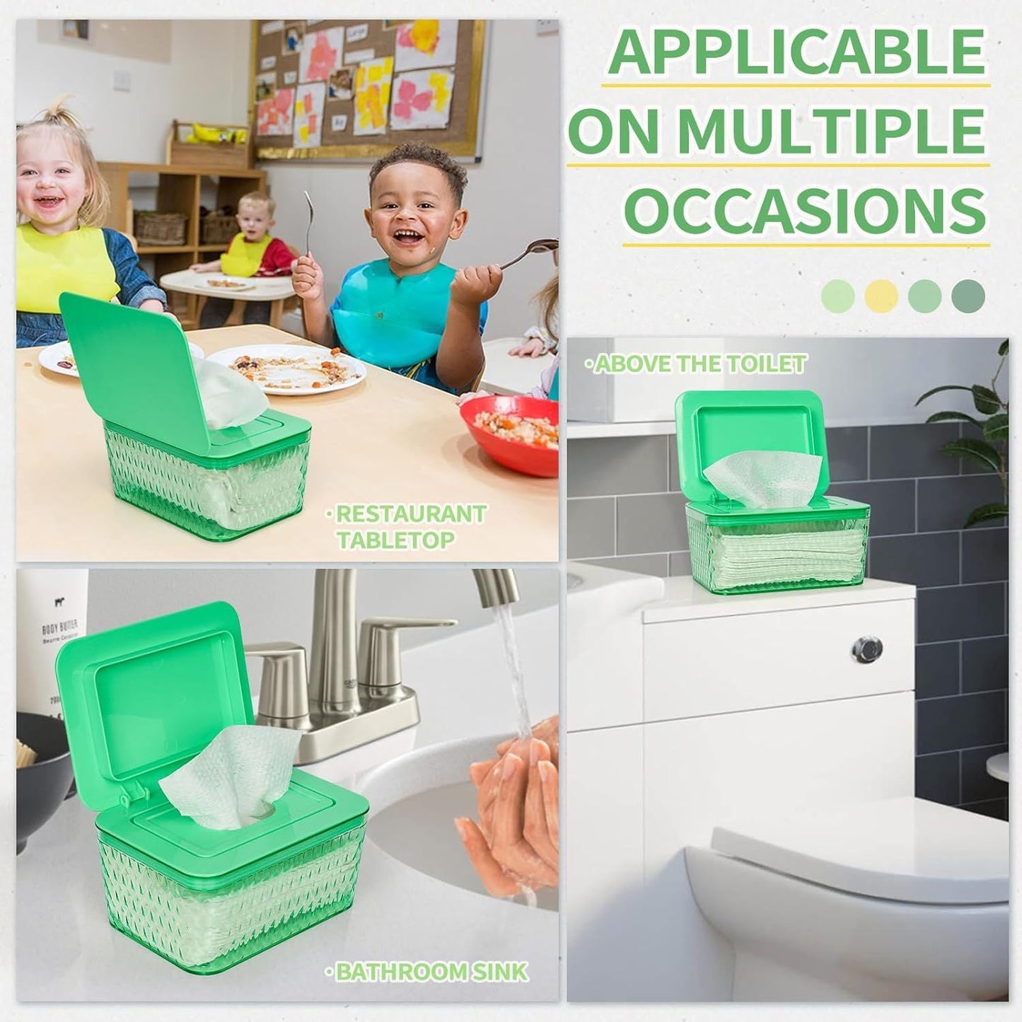 Wipes Dispenser, One-Handed Operation Wipe Holder for Baby & Adult, Seal-Designed Wipes Container for Bathroom Keep Diaper Wipes Fresh