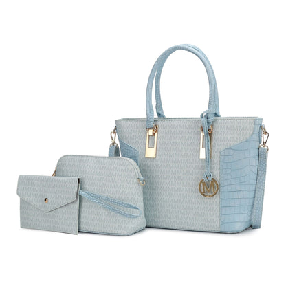 MKF Collection Shonda 3PC Tote with Cosmetic Pouch & Wristlet by Mia k