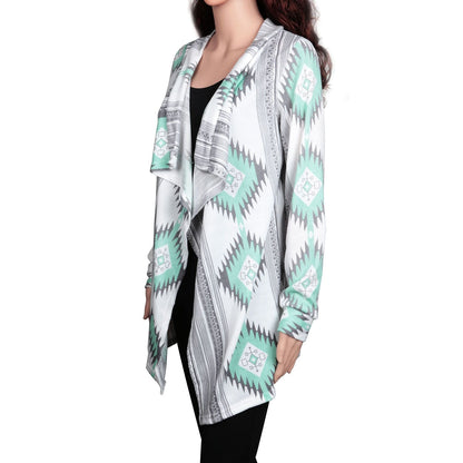 Women Open Front Cardigan Long Sleeve Shawl Neck Breathable Cardigan Well Collection