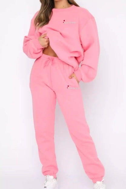 Round Neck Sweatshirt and Joggers Set