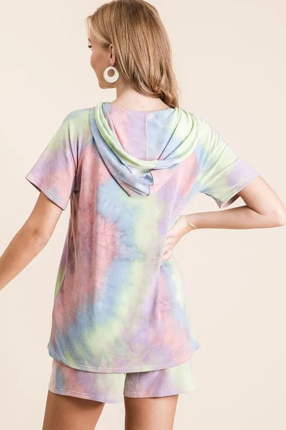 BiBi Tie Dye French Terry Hoodie Top and Bottom Set