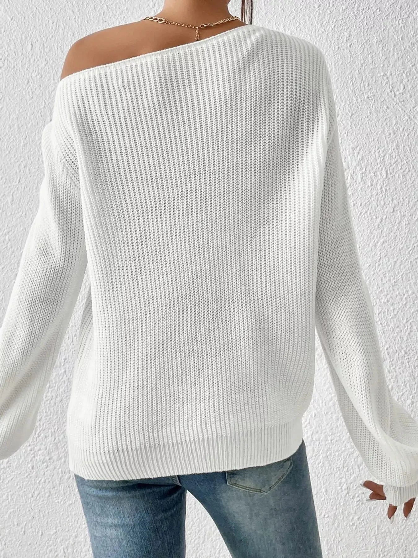 Single Shoulder Knit Sweater